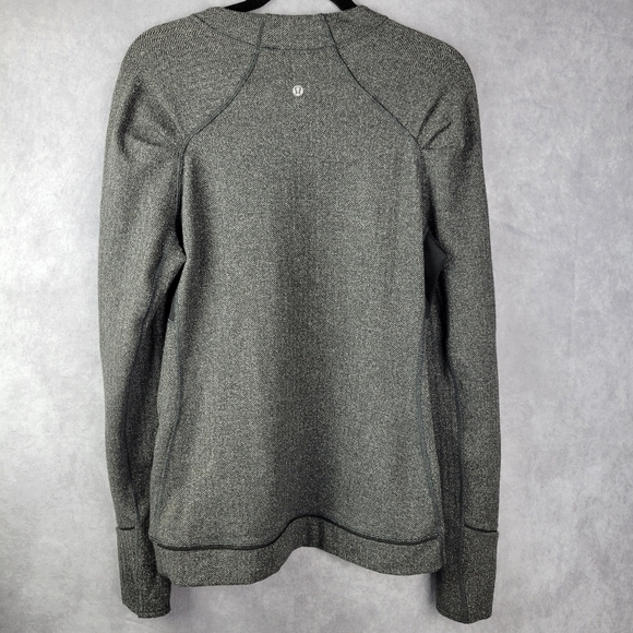 Lululemon Think Fast Long Sleeve Heathered Herringbone Heathered  Size 12 - Picture 3 of 16